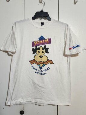 Blue Buffalo Sizzlers Dog Treats T-Shirt Mens XL White PetSmart Promo Graphic